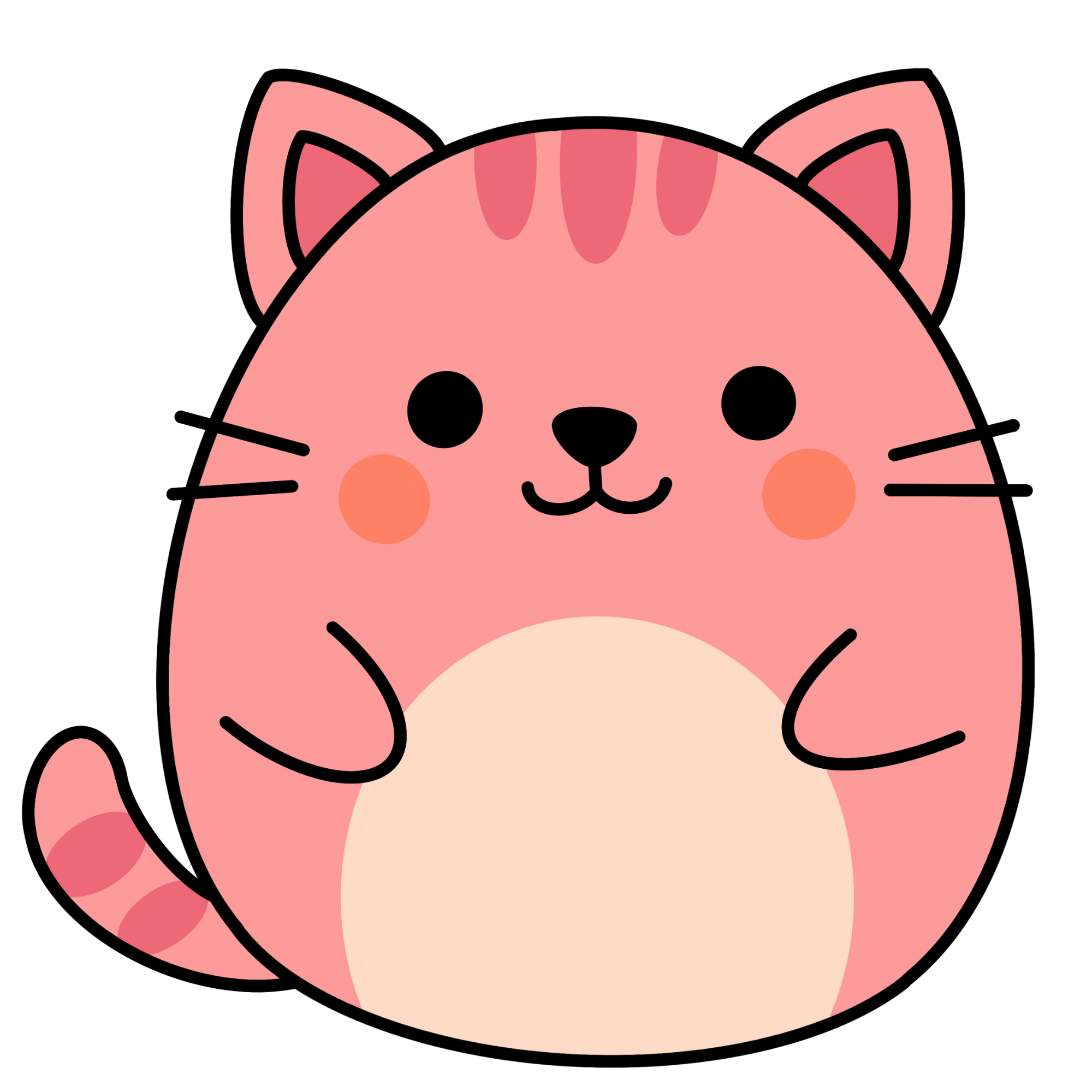 Pink Tabby Cat Kawaii Plushie Cross-Stitch Pattern